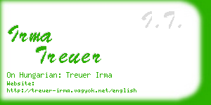 irma treuer business card